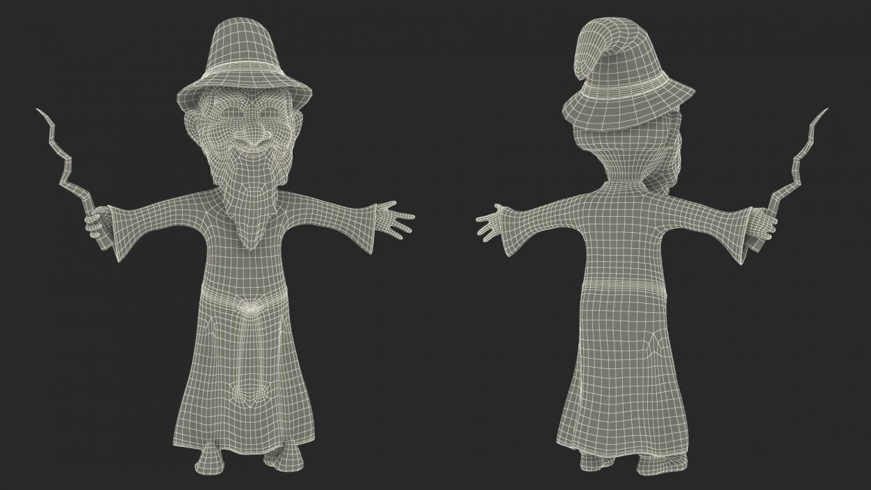 3D Old Wizard Cartoon Character model