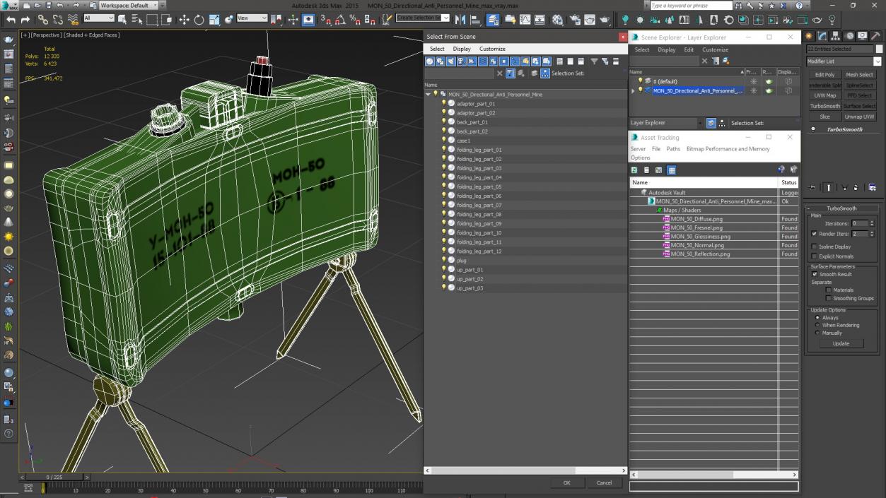 3D MON 50 Directional Anti Personnel Mine model