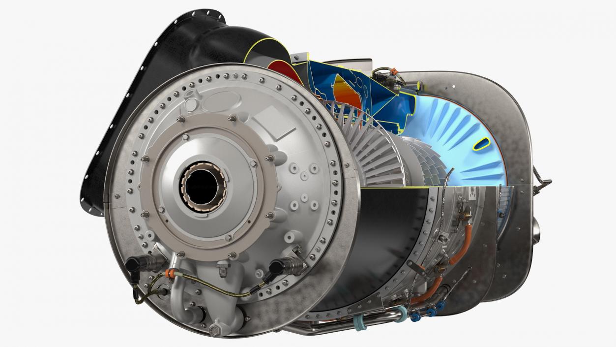 PT6C-67C Turboshaft Slice Engine 3D