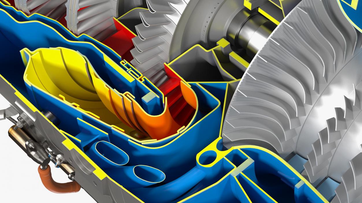 PT6C-67C Turboshaft Slice Engine 3D