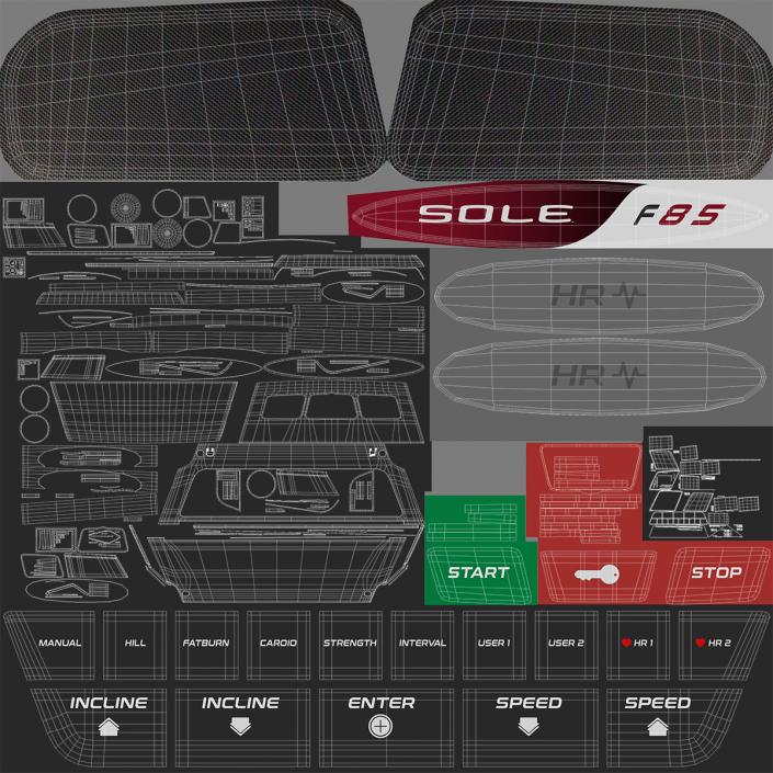 3D model Sole F85 Treadmill Rigged