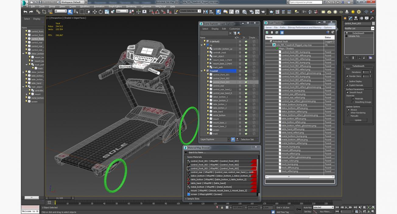 3D model Sole F85 Treadmill Rigged