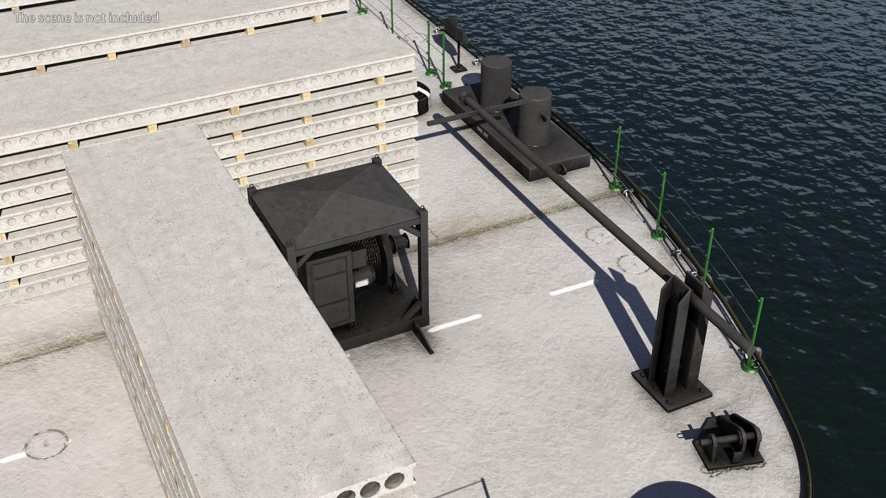 Pontoon Barge Loaded Concrete Slab 3D model