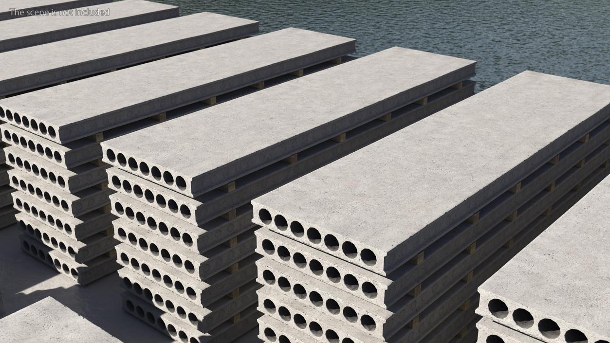 Pontoon Barge Loaded Concrete Slab 3D model