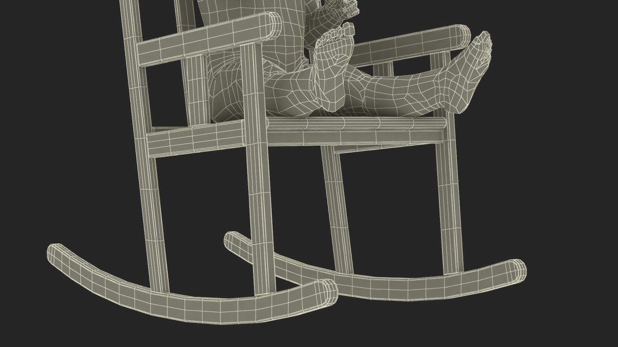 Boy Sitting in a Rocking Chair 2 3D