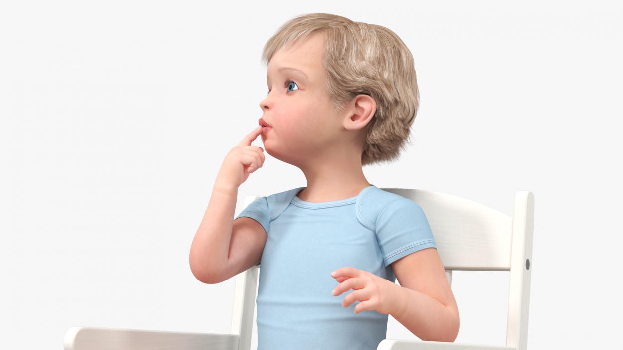 Boy Sitting in a Rocking Chair 2 3D