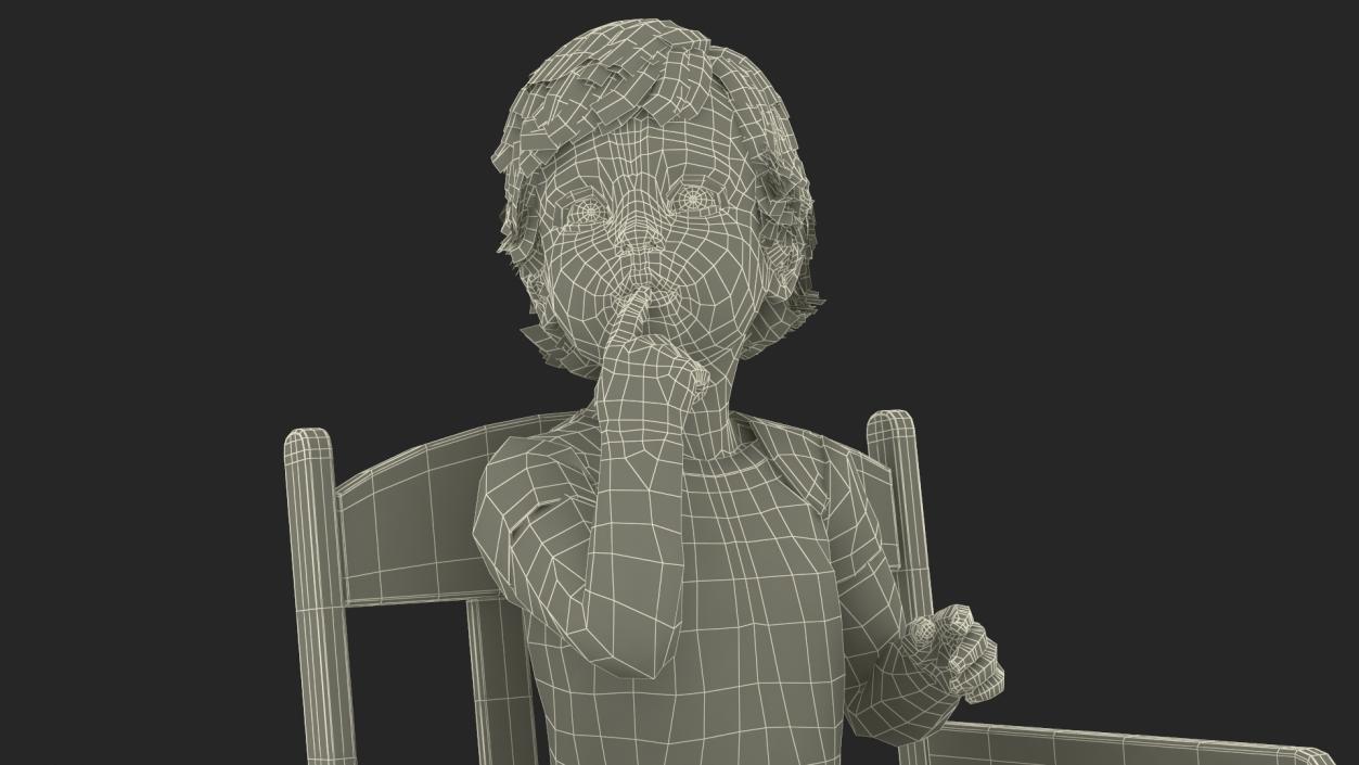 Boy Sitting in a Rocking Chair 2 3D