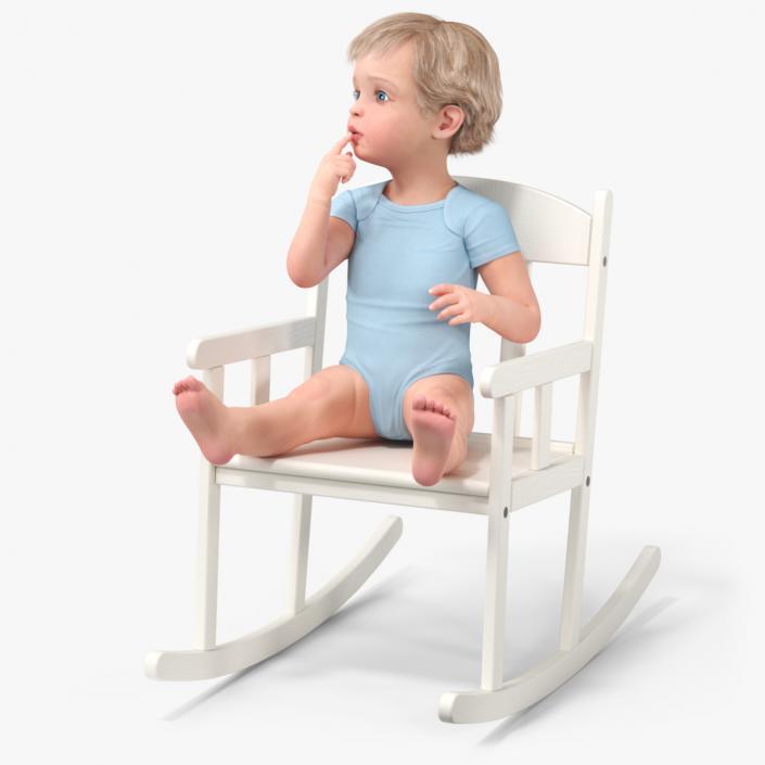 Boy Sitting in a Rocking Chair 2 3D