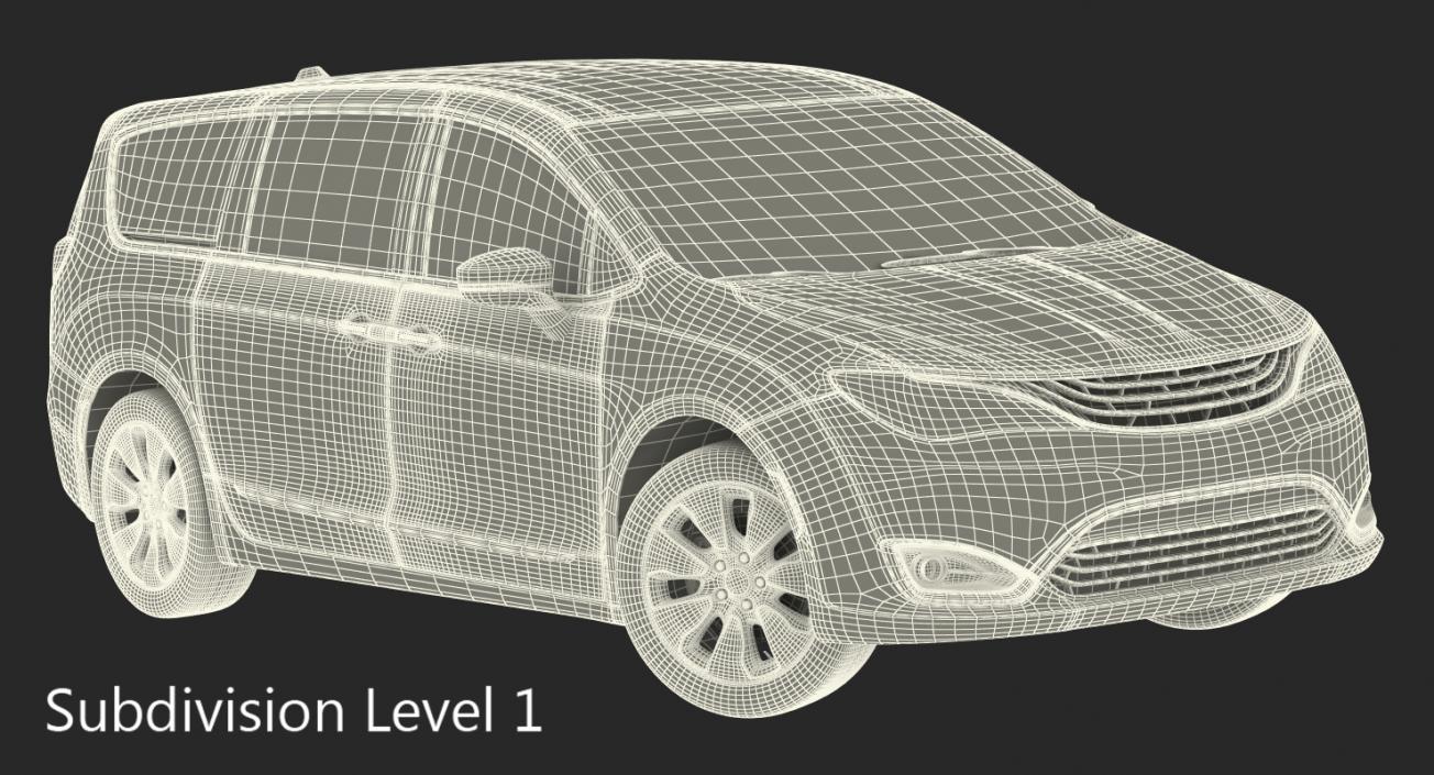 Hybrid Generic Minivan Rigged 3D model