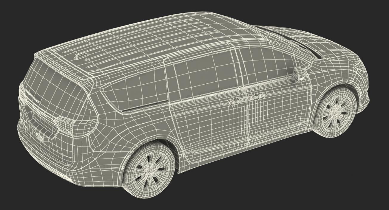 Hybrid Generic Minivan Rigged 3D model