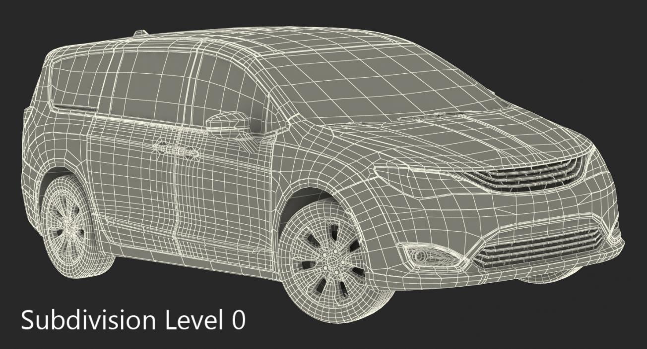 Hybrid Generic Minivan Rigged 3D model