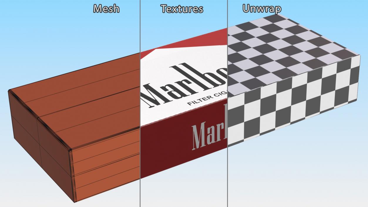 3D Carton Cigarettes Boxes Collection 3