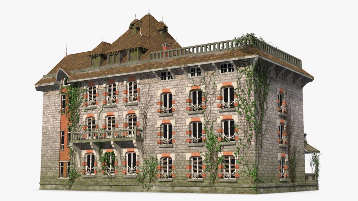 3D Old Spooky Mansion model