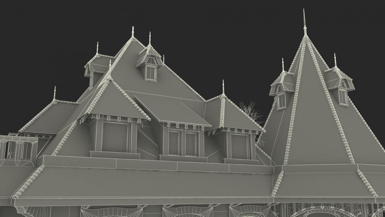 3D Old Spooky Mansion model