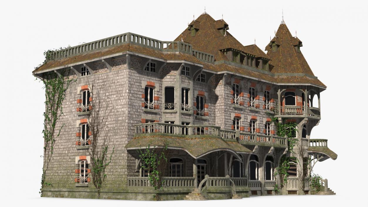 3D Old Spooky Mansion model