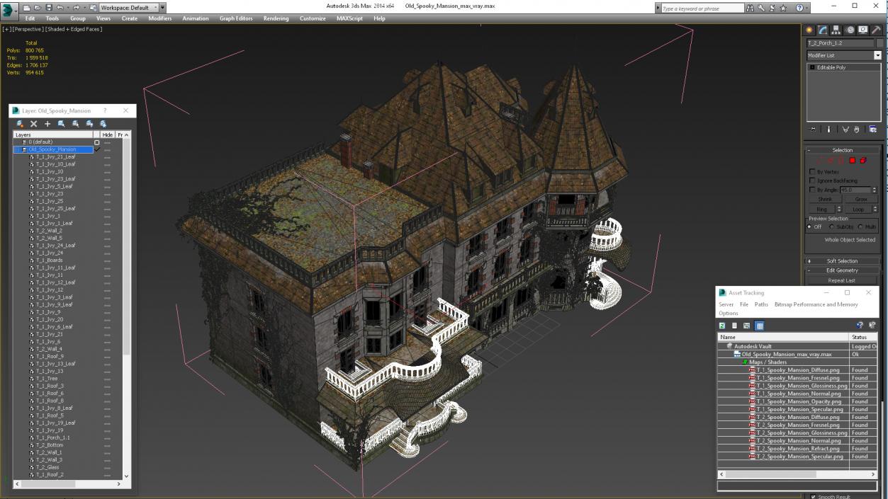 3D Old Spooky Mansion model