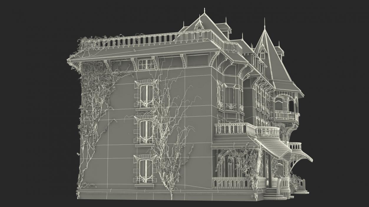 3D Old Spooky Mansion model