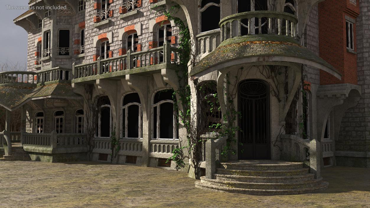 3D Old Spooky Mansion model