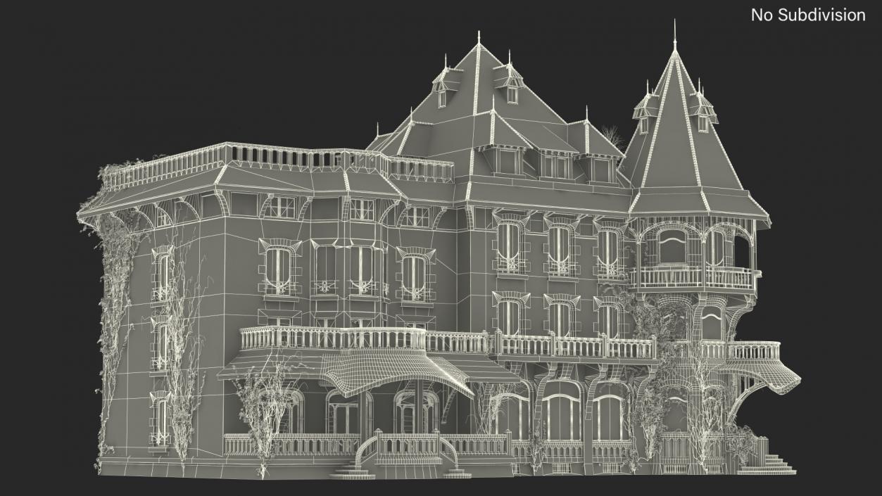 3D Old Spooky Mansion model