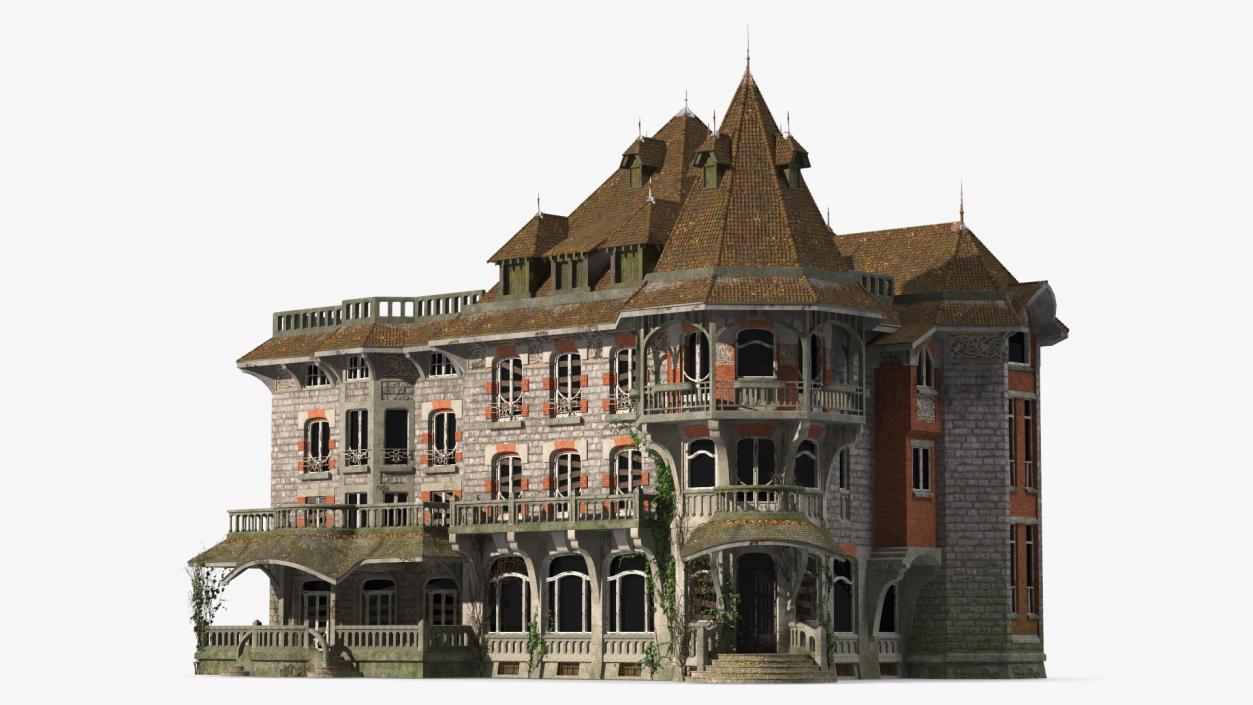 3D Old Spooky Mansion model