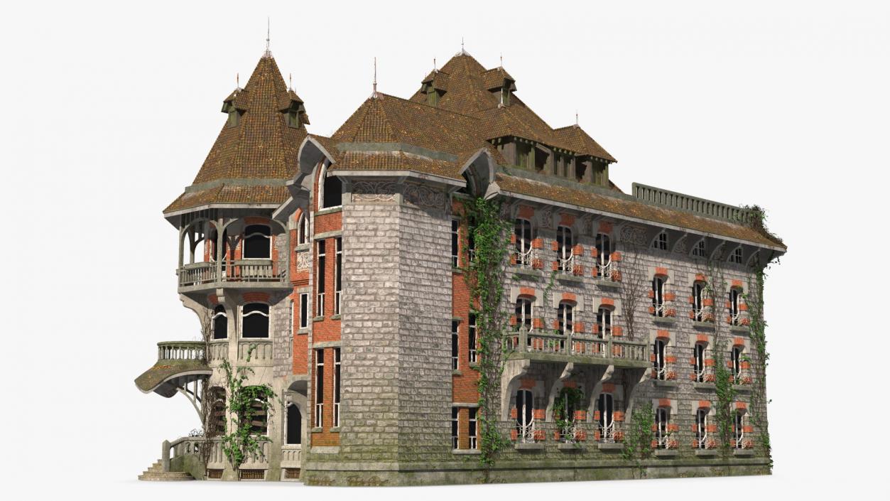 3D Old Spooky Mansion model