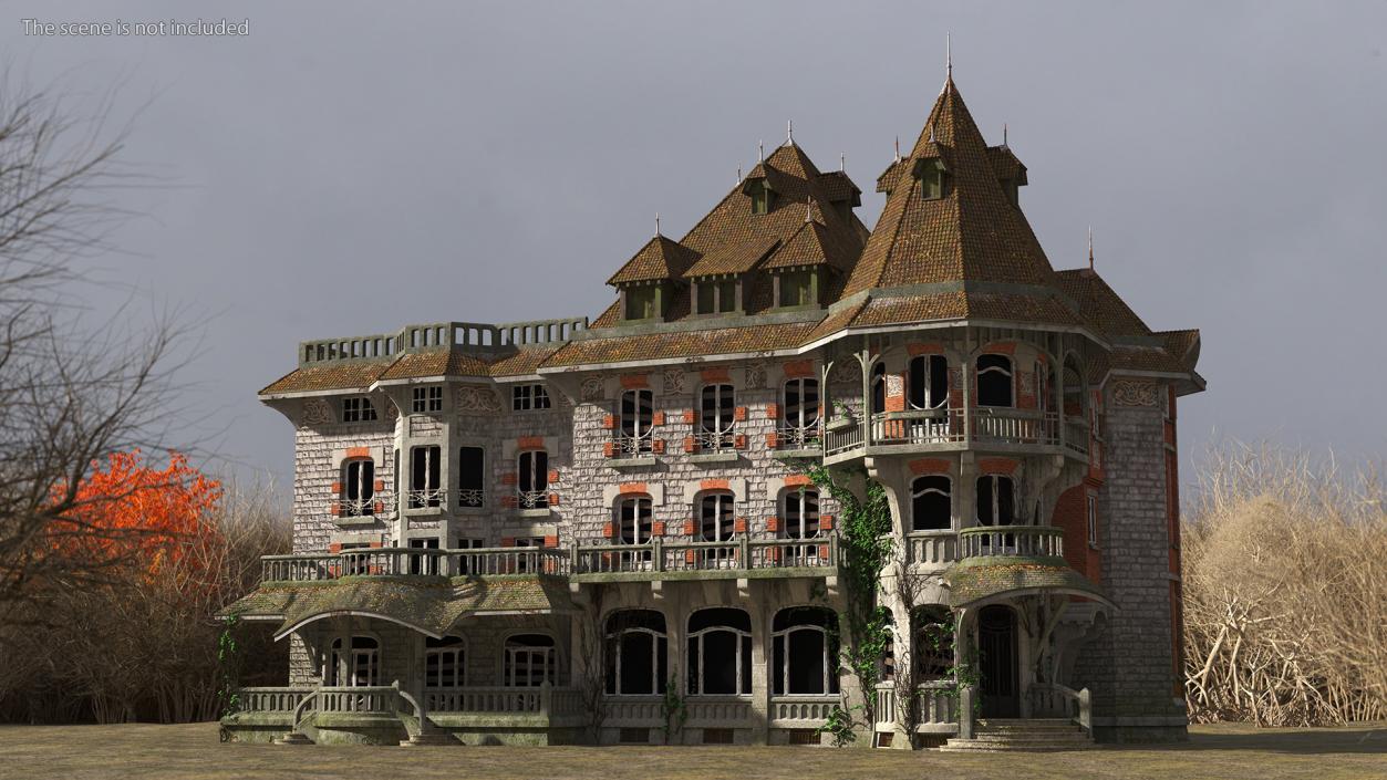 3D Old Spooky Mansion model