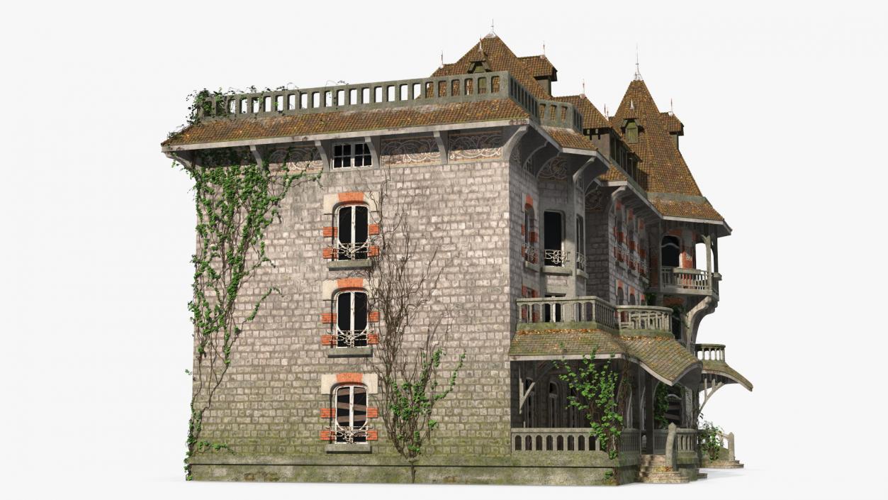 3D Old Spooky Mansion model