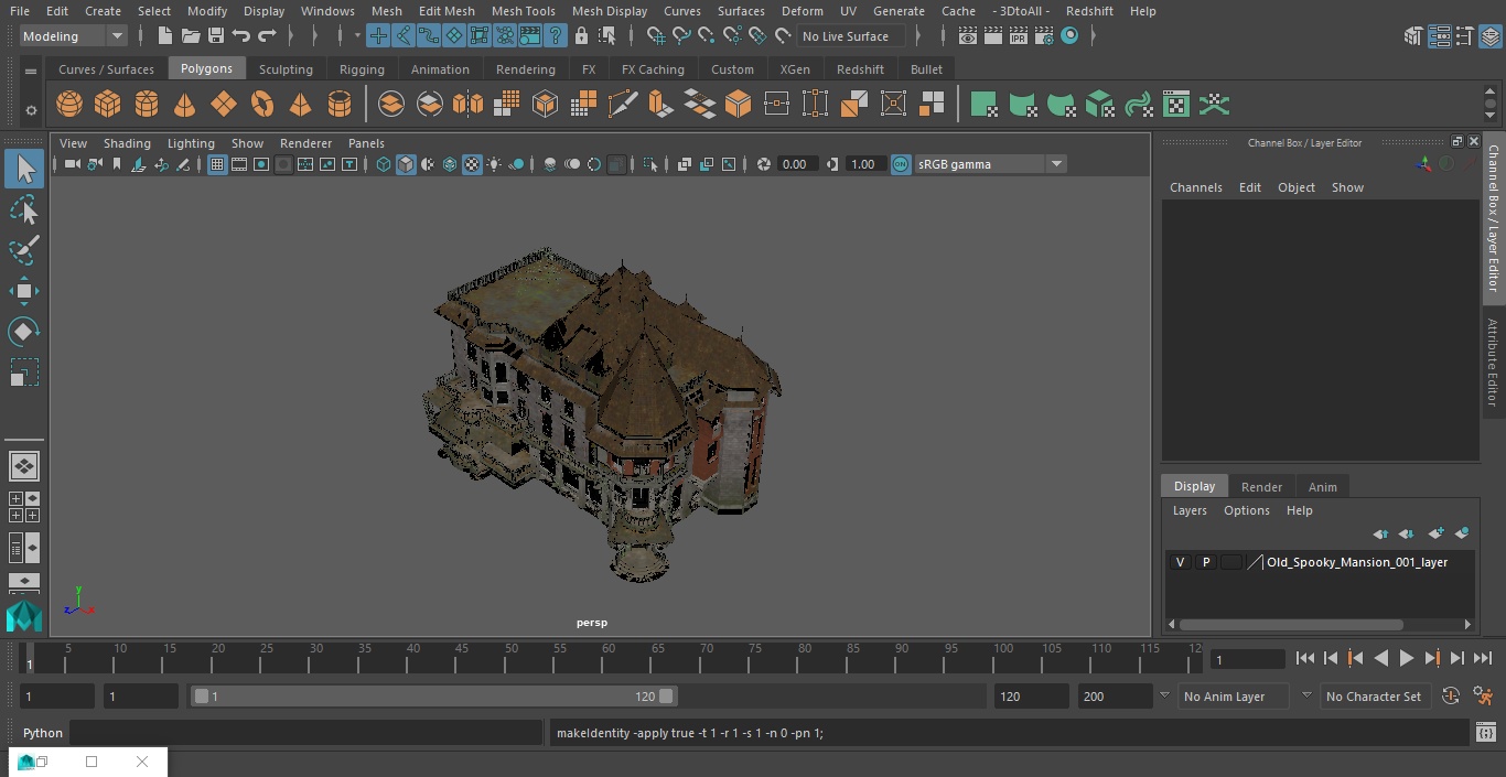 3D Old Spooky Mansion model