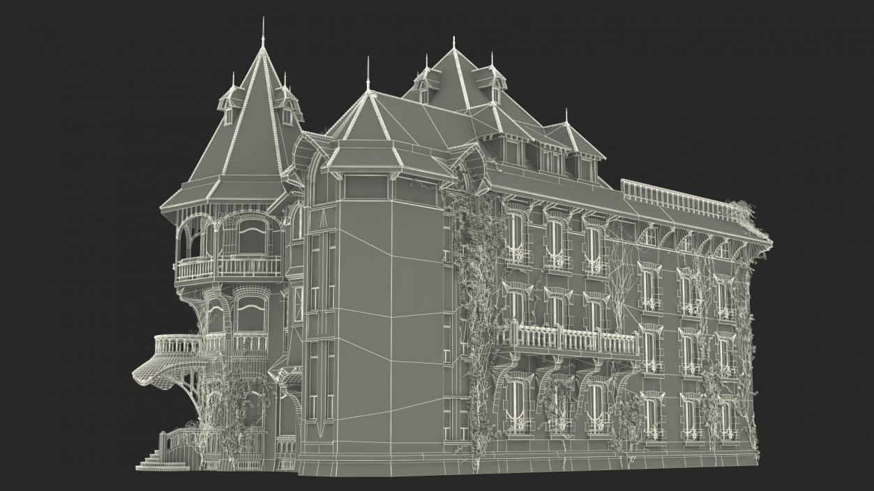 3D Old Spooky Mansion model