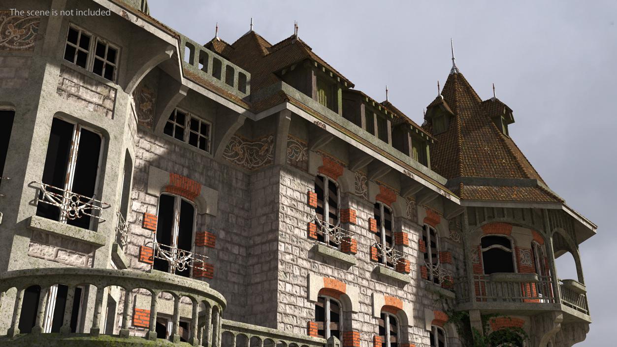 3D Old Spooky Mansion model