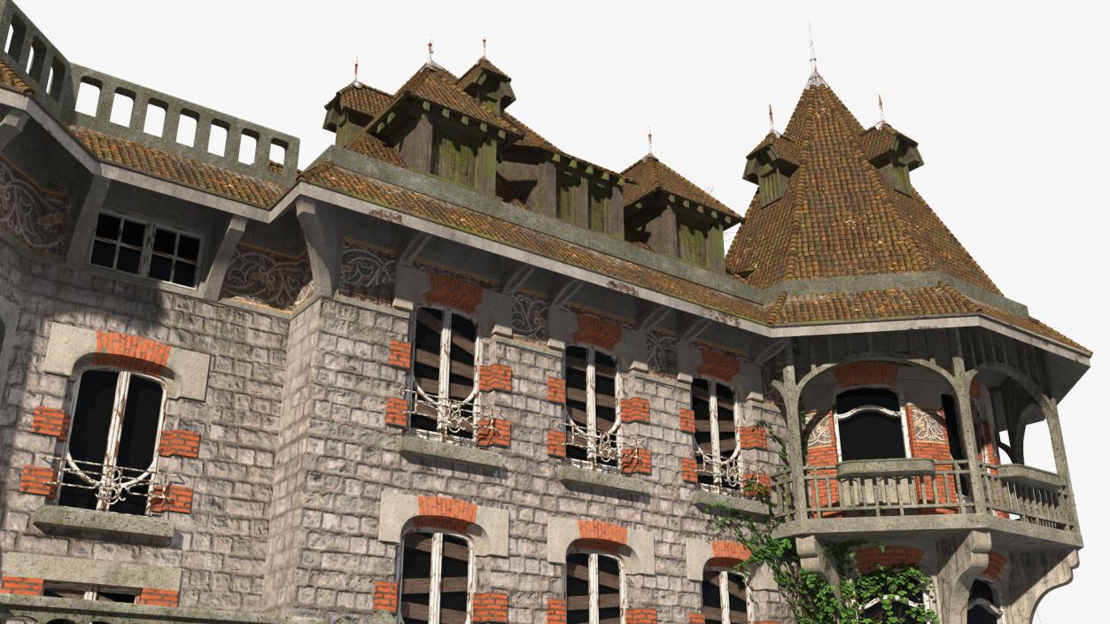 3D Old Spooky Mansion model