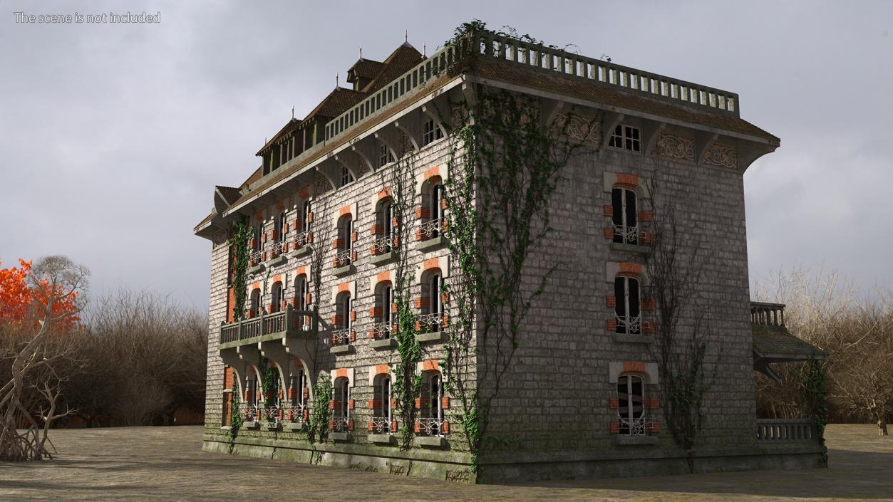 3D Old Spooky Mansion model