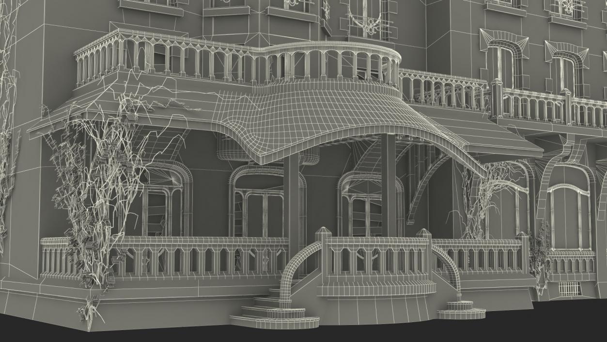 3D Old Spooky Mansion model