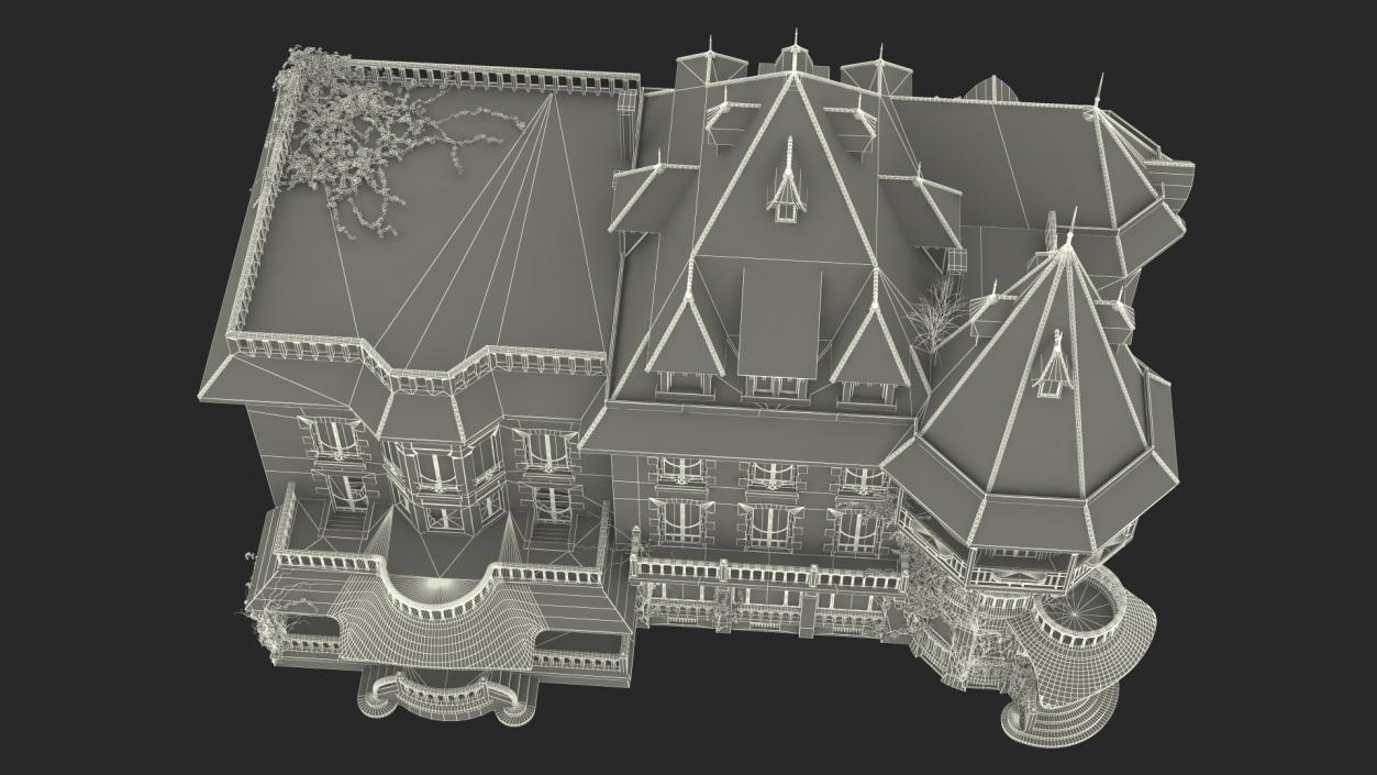 3D Old Spooky Mansion model