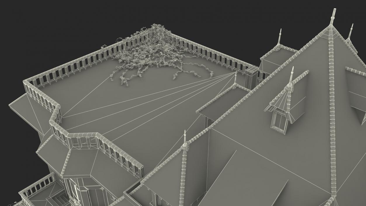 3D Old Spooky Mansion model