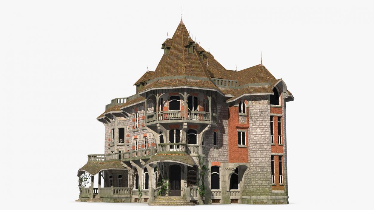 3D Old Spooky Mansion model