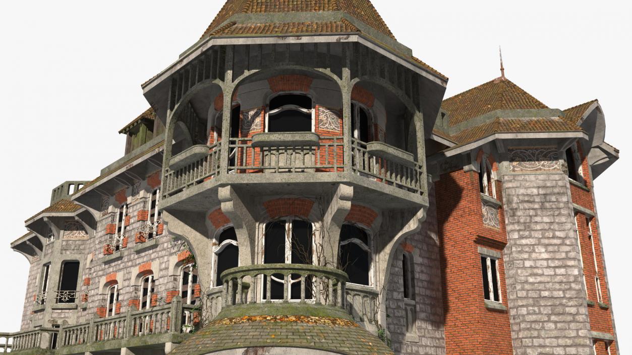 3D Old Spooky Mansion model