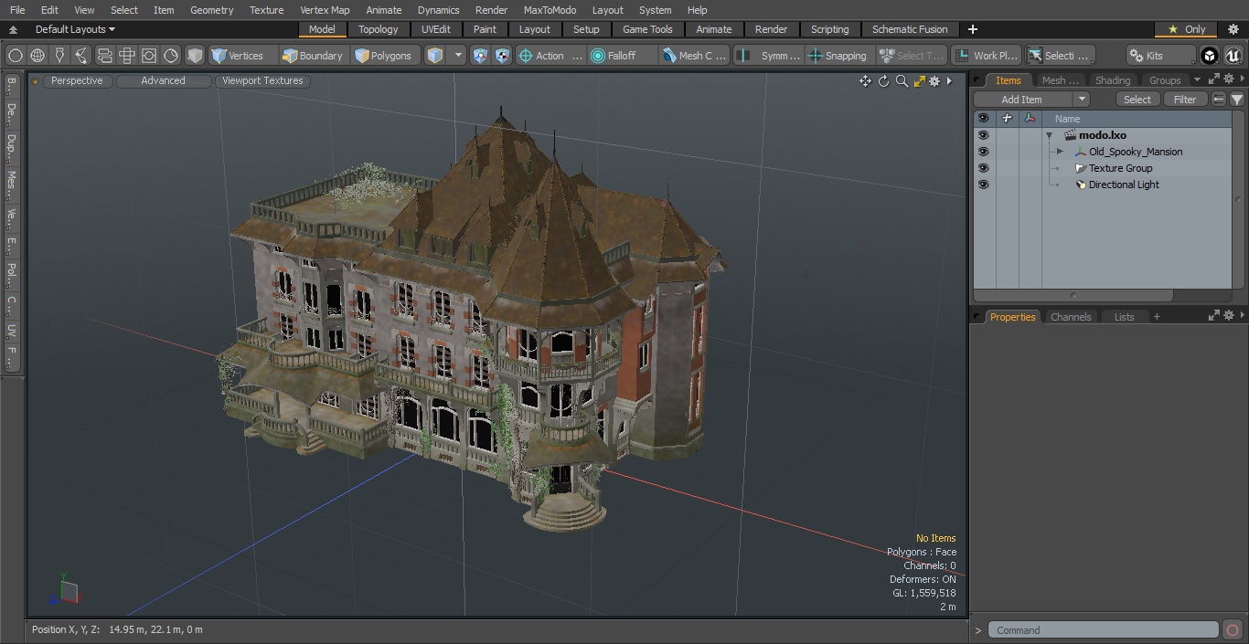 3D Old Spooky Mansion model