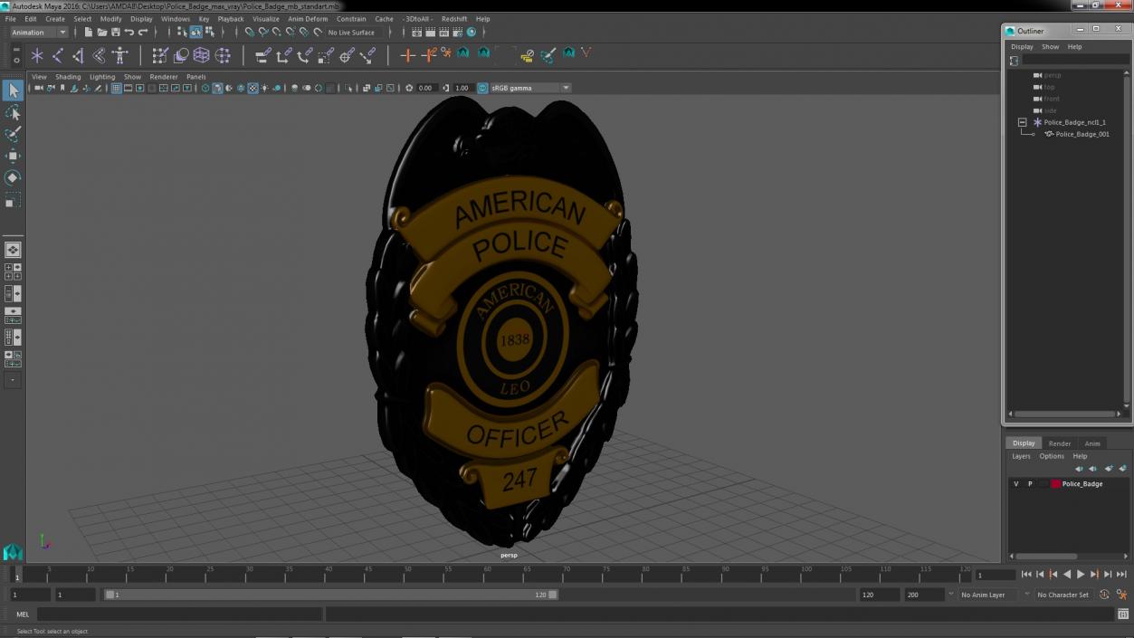 Police Badge 3D