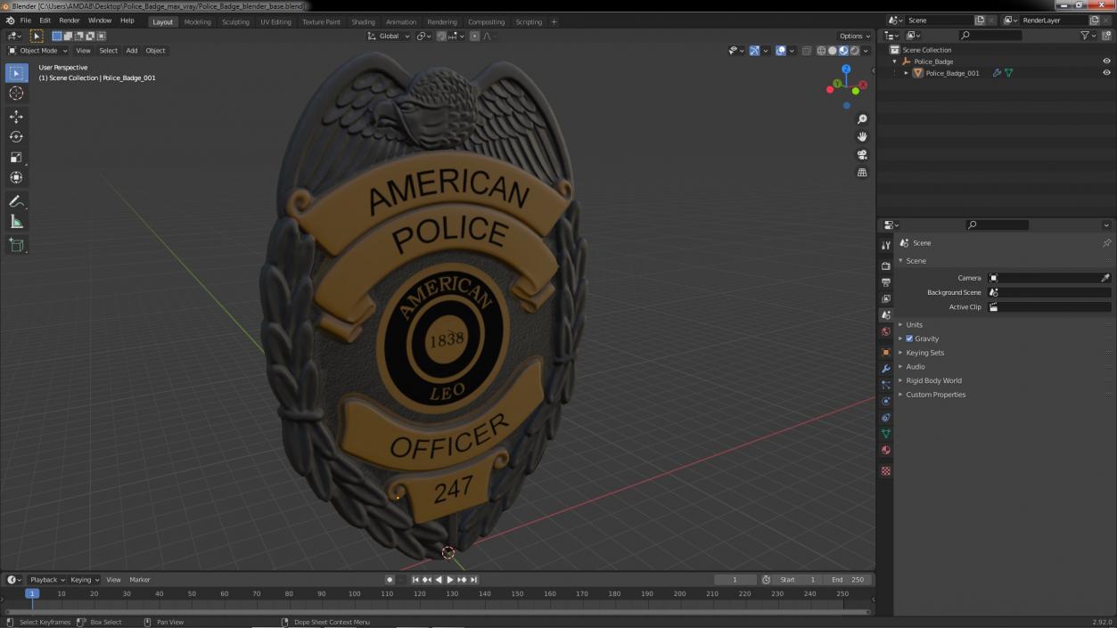 Police Badge 3D