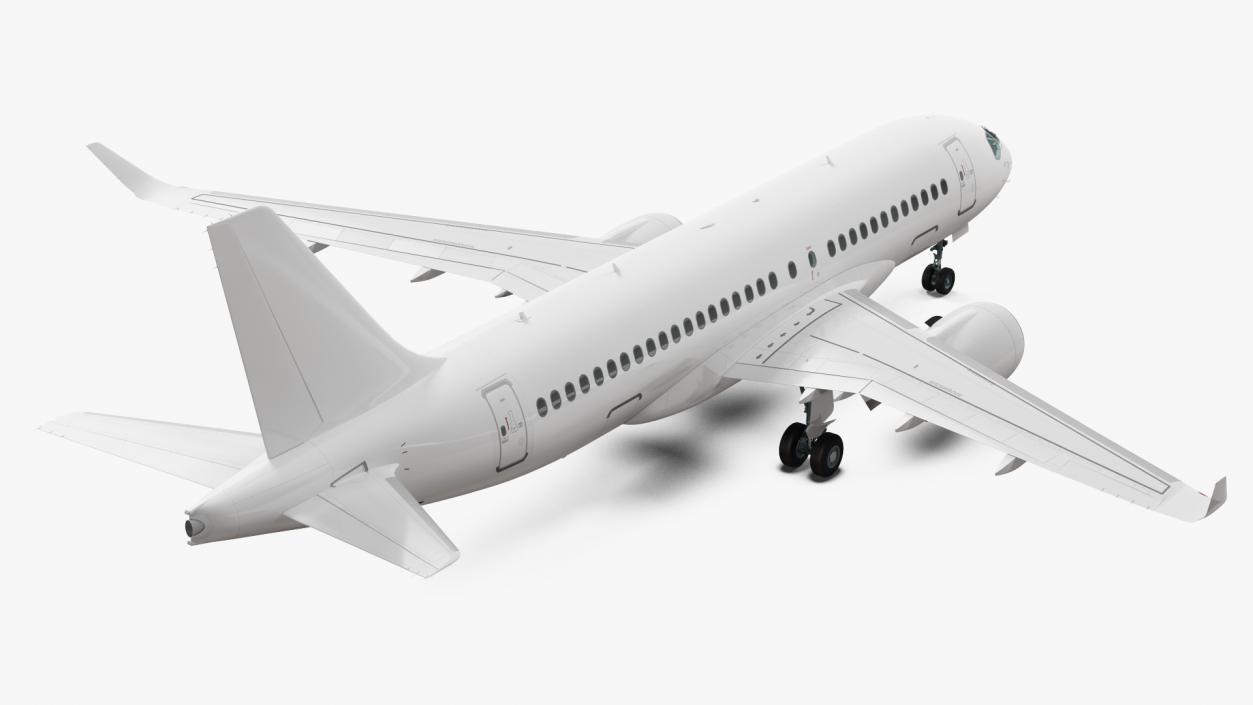 3D model Airbus A220 100 Simple Interior Rigged 2