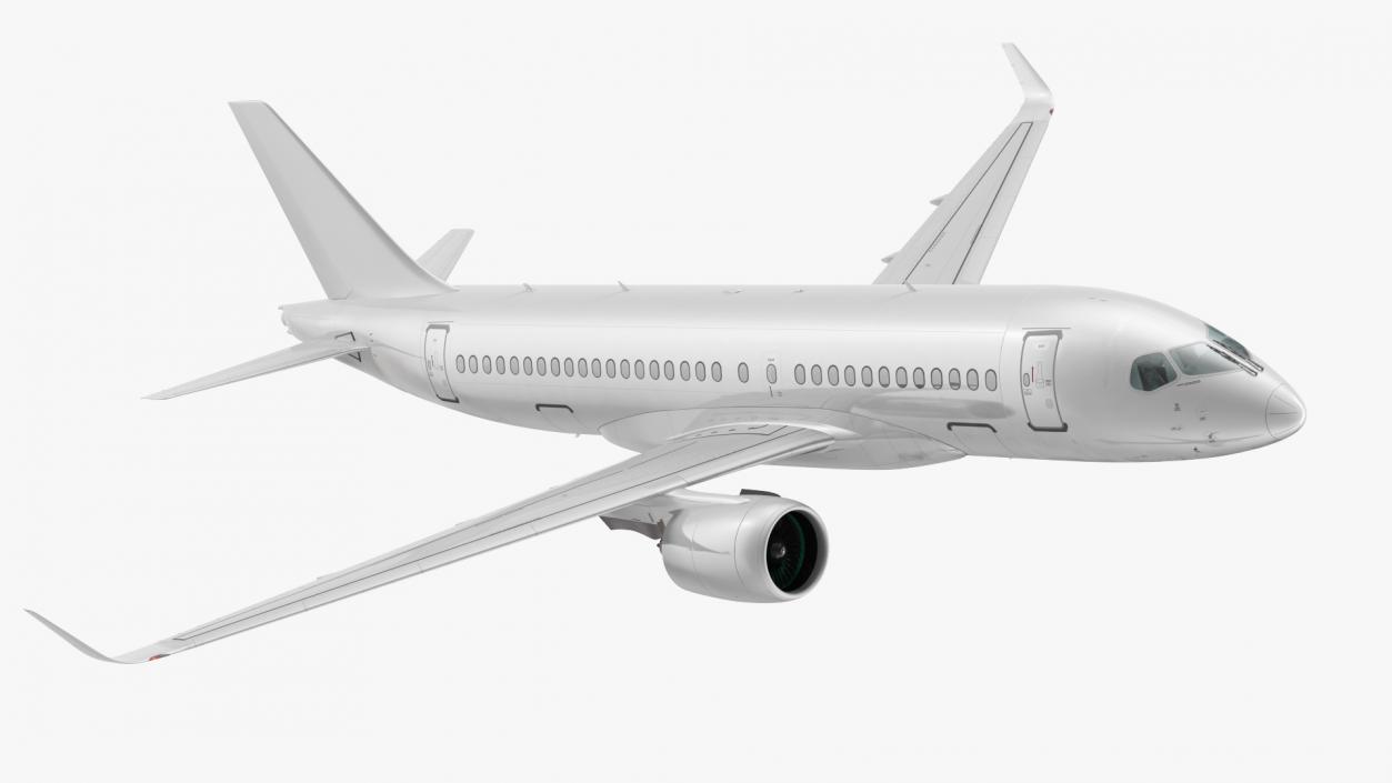 3D model Airbus A220 100 Simple Interior Rigged 2