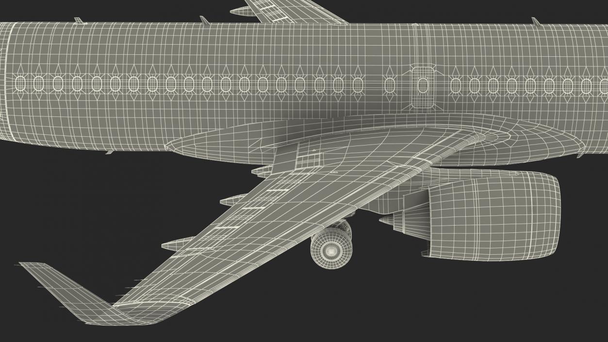 3D model Airbus A220 100 Simple Interior Rigged 2