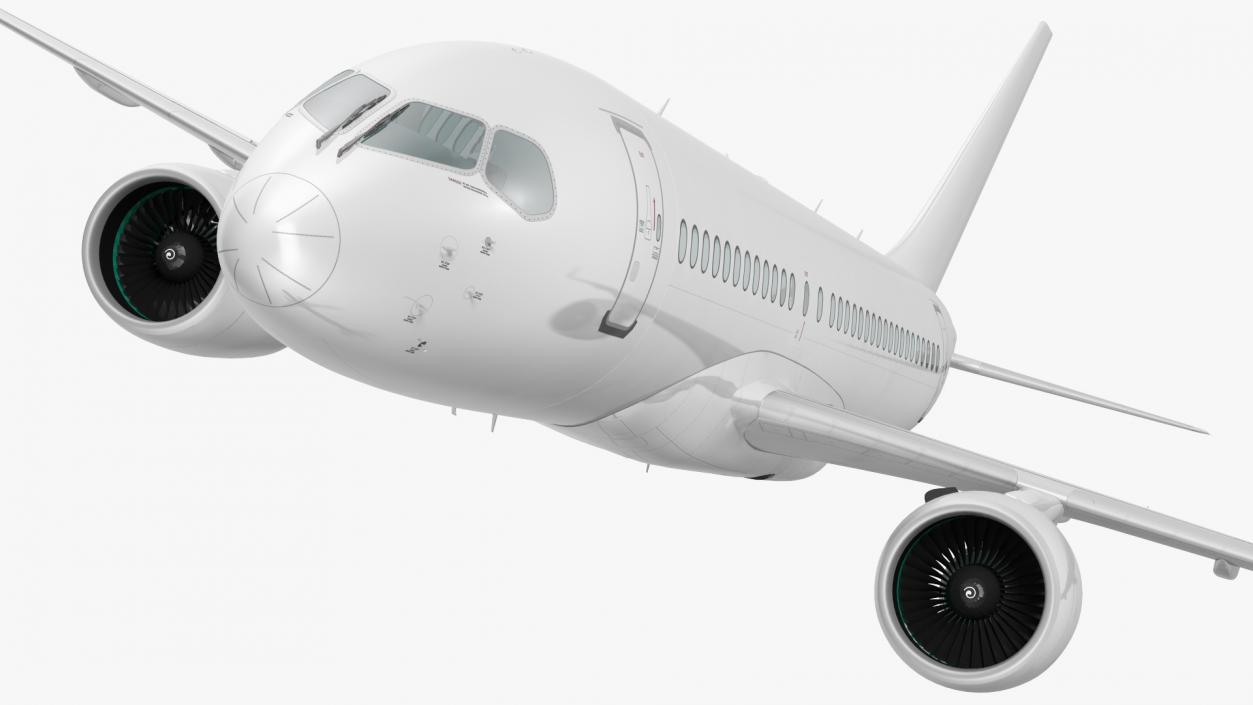 3D model Airbus A220 100 Simple Interior Rigged 2