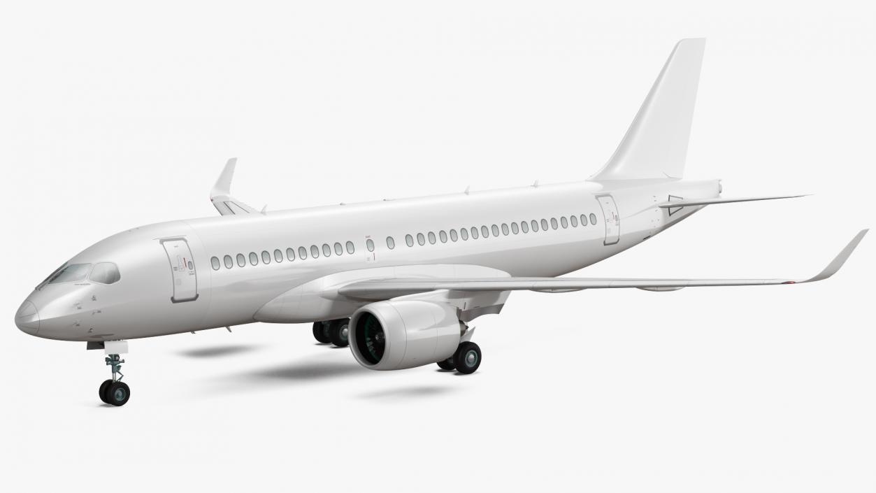 3D model Airbus A220 100 Simple Interior Rigged 2