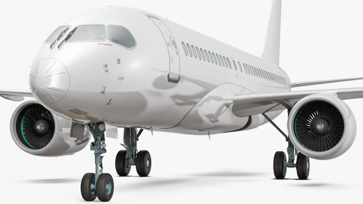 3D model Airbus A220 100 Simple Interior Rigged 2