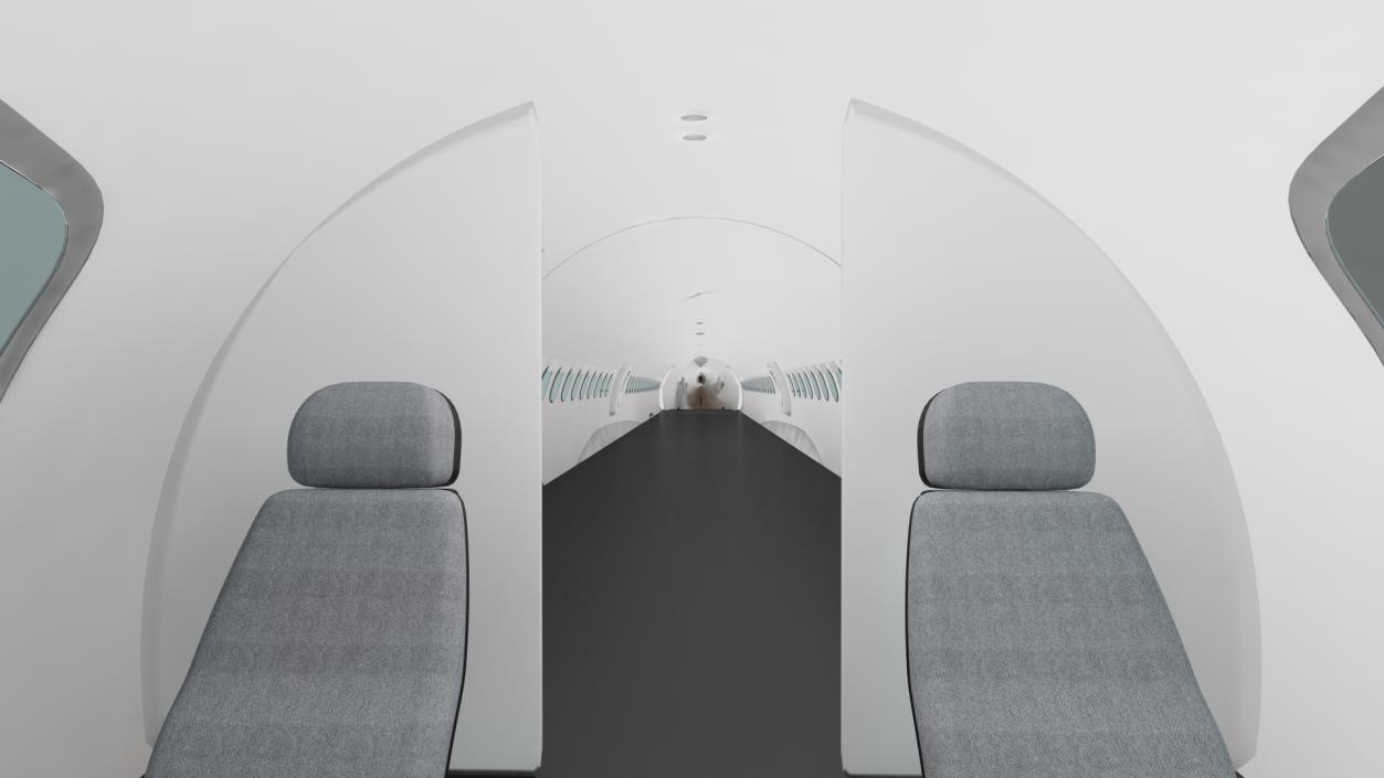 3D model Airbus A220 100 Simple Interior Rigged 2