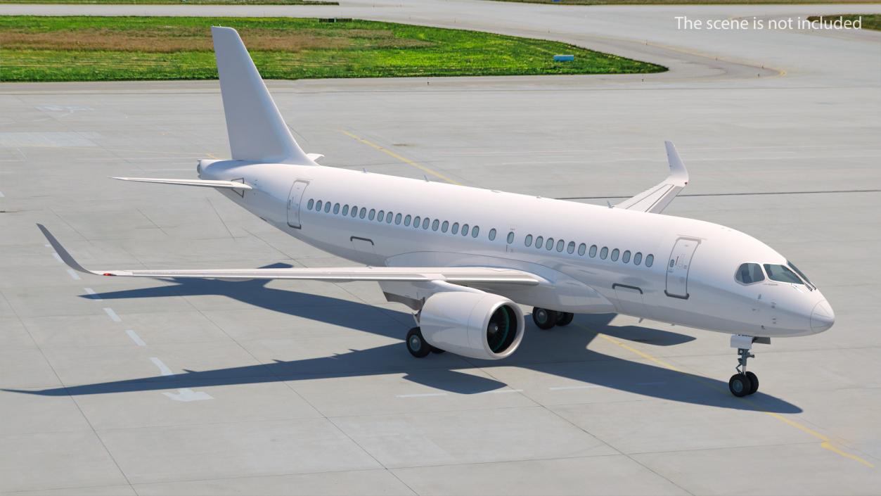 3D model Airbus A220 100 Simple Interior Rigged 2