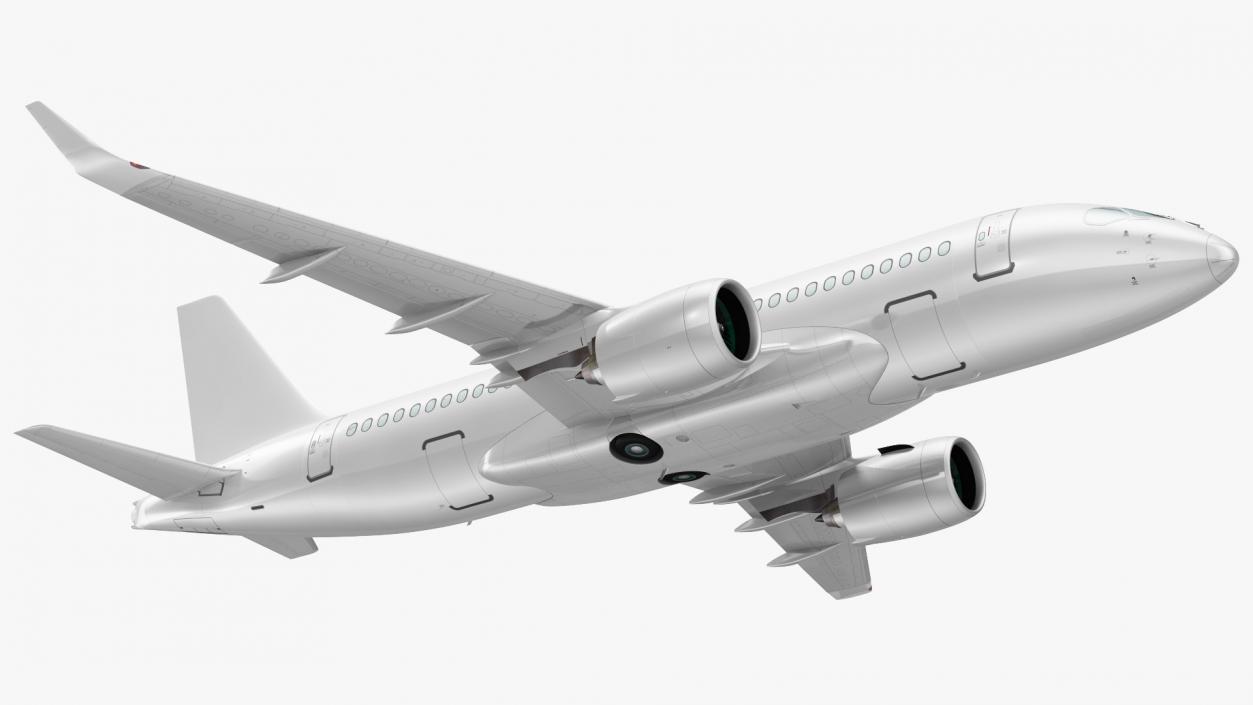 3D model Airbus A220 100 Simple Interior Rigged 2