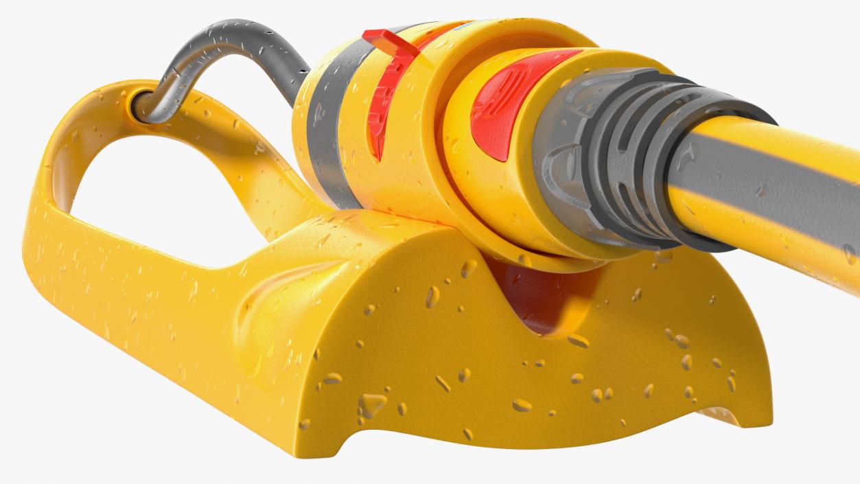 Hozelock Rectangular Sprinkler Plus Yellow with Hose 3D